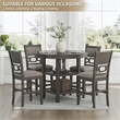 Bowery Hill Gray Counter Height Dining Table Set with 4 Bar Stools