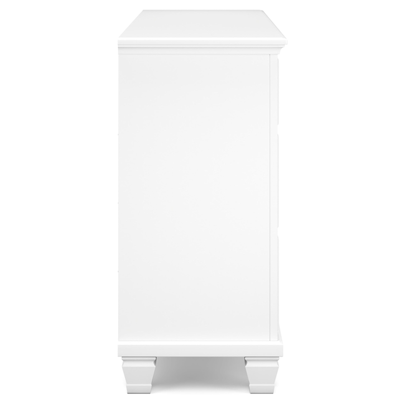 Bowery Hill White Dresser with 7 Framed Drawers and Tapered Feet