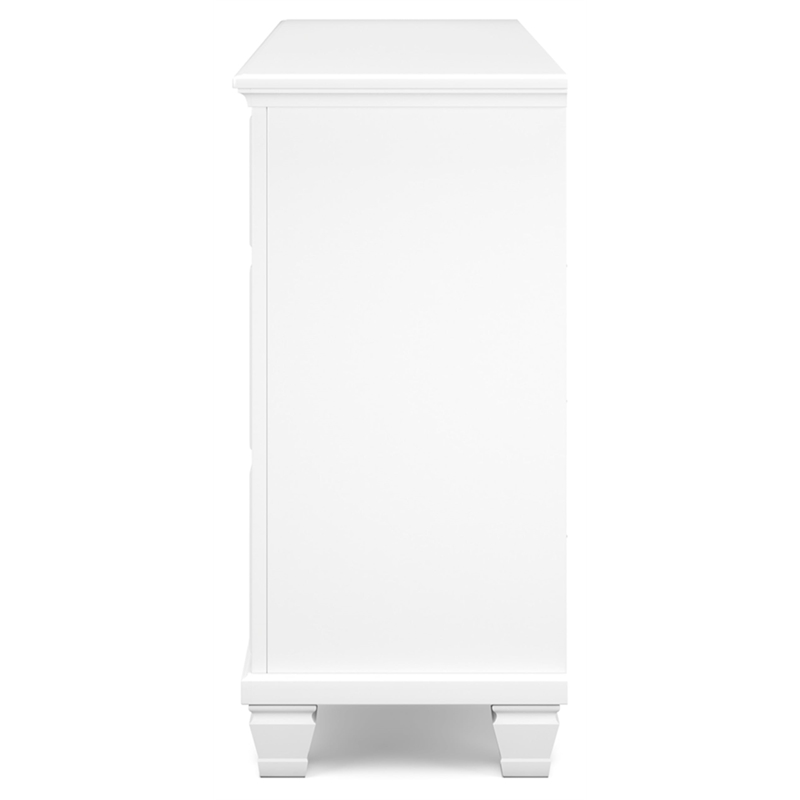 Bowery Hill White Dresser with 7 Framed Drawers and Tapered Feet