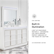 Bowery Hill White Dresser with LED Lighting and Rhinestone Drawers