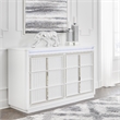 Bowery Hill White Dresser with LED Lighting and Rhinestone Drawers