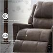 Bowery Hill Brown Faux Leather Rocker Recliner with Pull Tab Recline