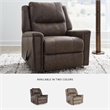 Bowery Hill Brown Faux Leather Rocker Recliner with Pull Tab Recline
