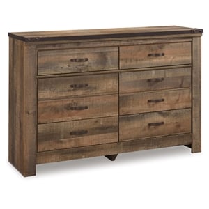Bowery Hill Rustic Brown Dresser with 6 Drawers and Nailhead Trim