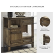 Bowery Hill Accent Cabinet with Inlay Pattern in Light Brown and Bronze