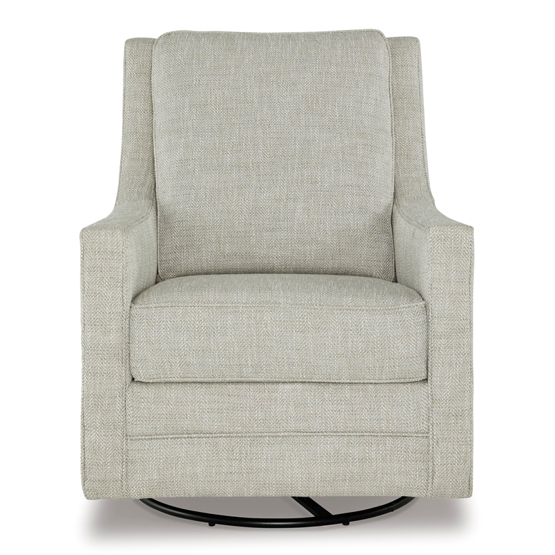 Bowery Hill Swivel Glider Accent Chair with Reversible Cushions in Fog
