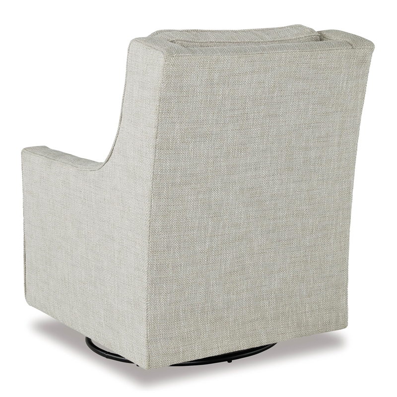 Bowery Hill Swivel Glider Accent Chair with Reversible Cushions in Fog