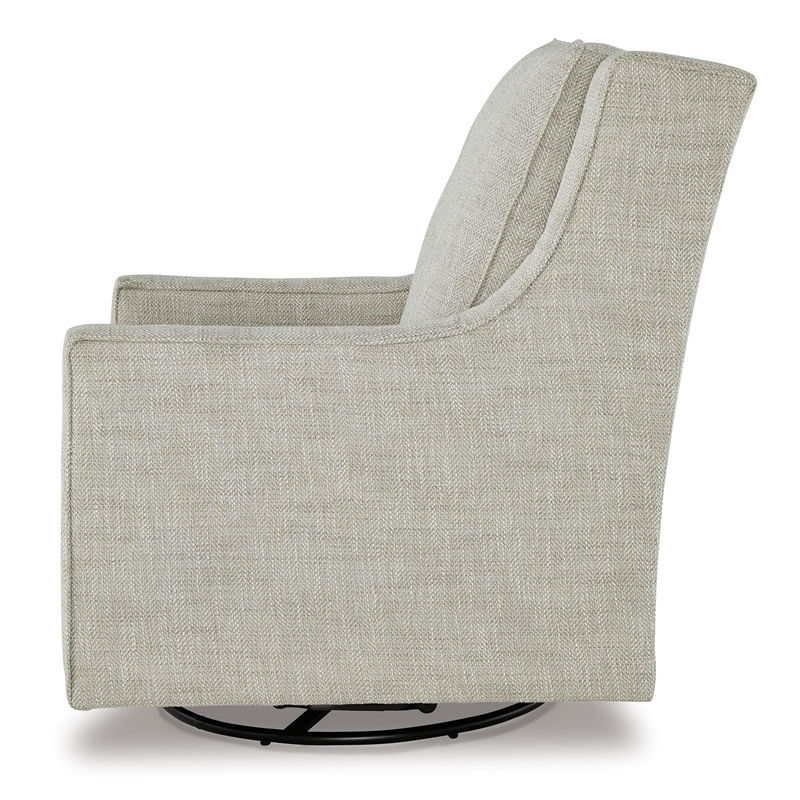 Bowery Hill Swivel Glider Accent Chair with Reversible Cushions in Fog