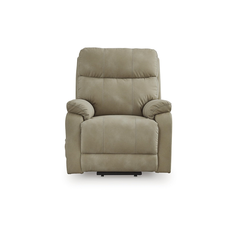 Bowery Hill Beige Faux Leather Power Lift Recliner with Dual Motors