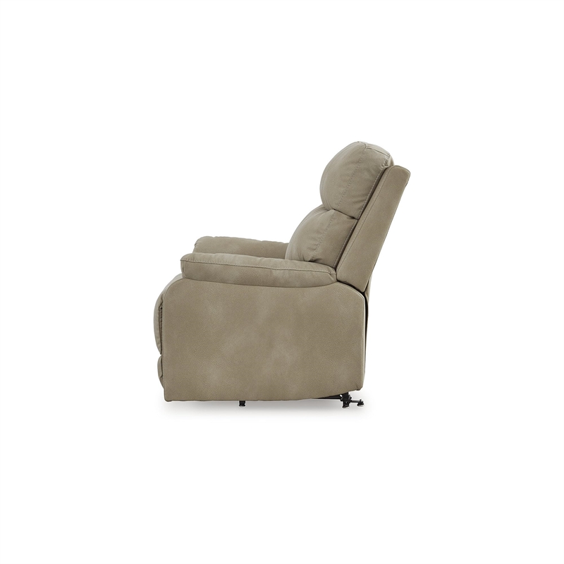 Bowery Hill Beige Faux Leather Power Lift Recliner with Dual Motors