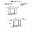 Bowery Hill Antique White Counter Height Dining Extension Table