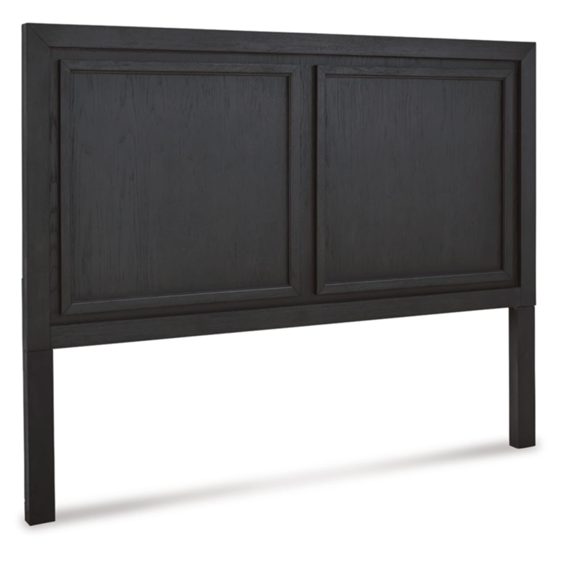 Bowery Hill Two-Tone Black Queen Panel Headboard with Frame Design