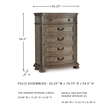 Bowery Hill Light Brown 5-Drawer Chest with Serpentine Curves