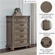 Bowery Hill Light Brown 5-Drawer Chest with Serpentine Curves