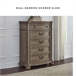 Bowery Hill Light Brown 5-Drawer Chest with Serpentine Curves
