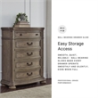 Bowery Hill Light Brown 5-Drawer Chest with Serpentine Curves