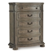 Bowery Hill Light Brown 5-Drawer Chest with Serpentine Curves