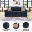 Bowery Hill Blue Queen Sofa Sleeper with Memory Foam Mattress
