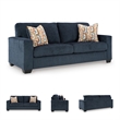 Bowery Hill Blue Queen Sofa Sleeper with Memory Foam Mattress