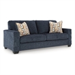 Bowery Hill Blue Queen Sofa Sleeper with Memory Foam Mattress