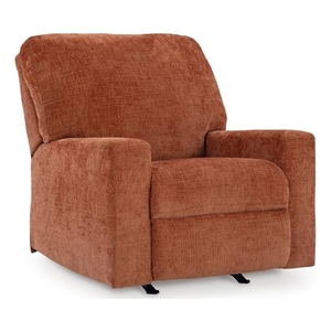 Bowery Hill Burnt Orange Rocker Recliner with Pull Tab Reclining