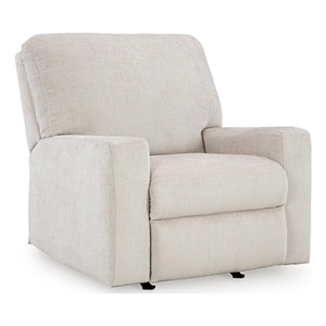 Bowery Hill Stone Polyester Rocker Recliner with Pull Tab Recline