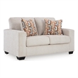 Bowery Hill Stone Polyester Loveseat with Eclectic Accent Pillows