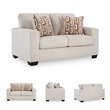 Bowery Hill Stone Polyester Loveseat with Eclectic Accent Pillows