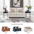 Bowery Hill Stone Polyester Loveseat with Eclectic Accent Pillows