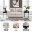 Bowery Hill Stone Polyester Loveseat with Eclectic Accent Pillows