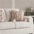 Bowery Hill Stone Polyester Loveseat with Eclectic Accent Pillows