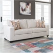 Bowery Hill Stone Polyester Sofa with Eclectic Accent Pillows