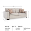 Bowery Hill Stone Polyester Sofa with Eclectic Accent Pillows