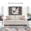Bowery Hill Stone Polyester Sofa with Eclectic Accent Pillows