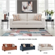 Bowery Hill Stone Polyester Sofa with Eclectic Accent Pillows