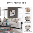 Bowery Hill Stone Polyester Sofa with Eclectic Accent Pillows