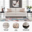 Bowery Hill Stone Polyester Sofa with Eclectic Accent Pillows