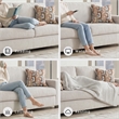 Bowery Hill Stone Polyester Sofa with Eclectic Accent Pillows