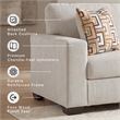 Bowery Hill Stone Polyester Sofa with Eclectic Accent Pillows