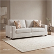 Bowery Hill Stone Polyester Sofa with Eclectic Accent Pillows