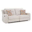Bowery Hill Beige Reclining Sofa with Tufted Back and Pull Tab
