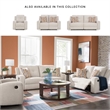 Bowery Hill Beige Reclining Sofa with Tufted Back and Pull Tab