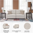 Bowery Hill Beige Reclining Sofa with Tufted Back and Pull Tab