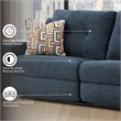 Bowery Hill Blue Reclining Sofa with Tufted Back and Pull Tab