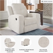 Bowery Hill Stone Recliner with Tufted Back and Pull Tab Recline