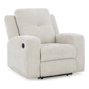 Bowery Hill Stone Recliner with Tufted Back and Pull Tab Recline