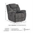 Bowery Hill Charcoal Gray Rocker Recliner with Nuvella Fabric