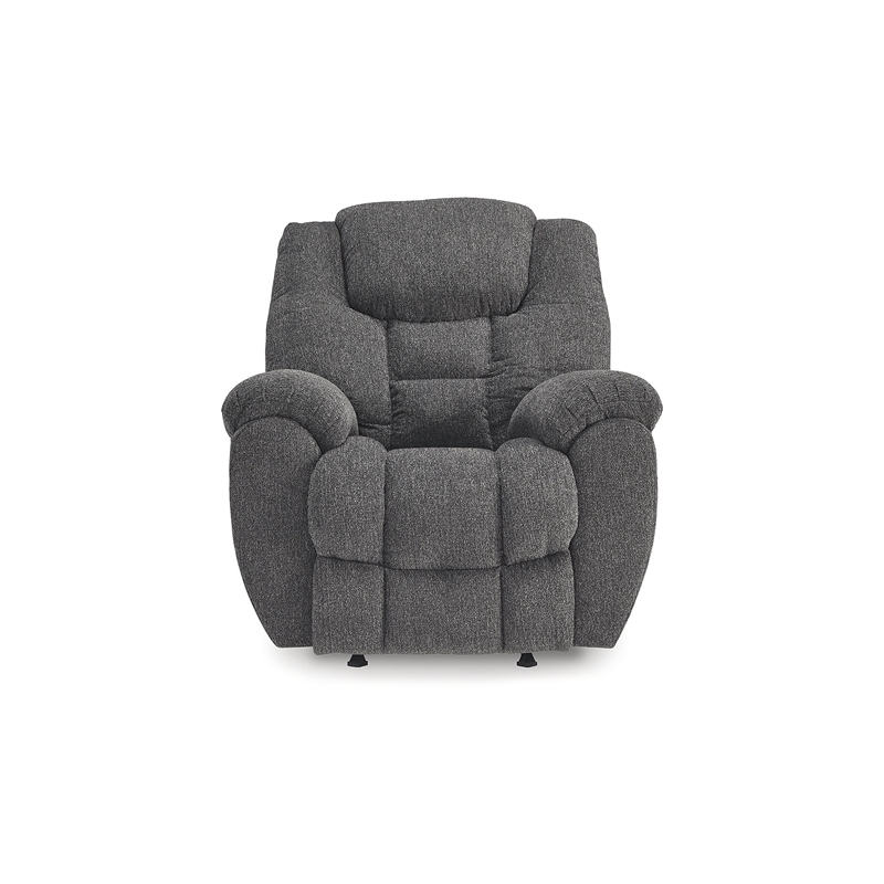 Bowery Hill Charcoal Gray Rocker Recliner with Nuvella Fabric