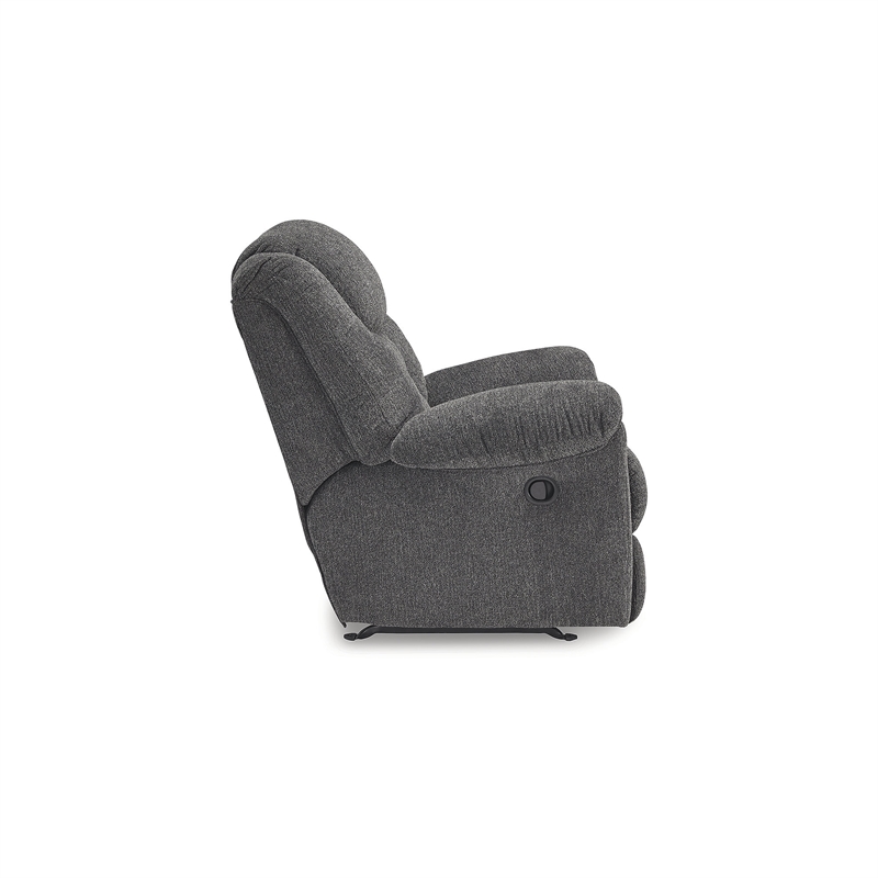 Bowery Hill Charcoal Gray Rocker Recliner with Nuvella Fabric