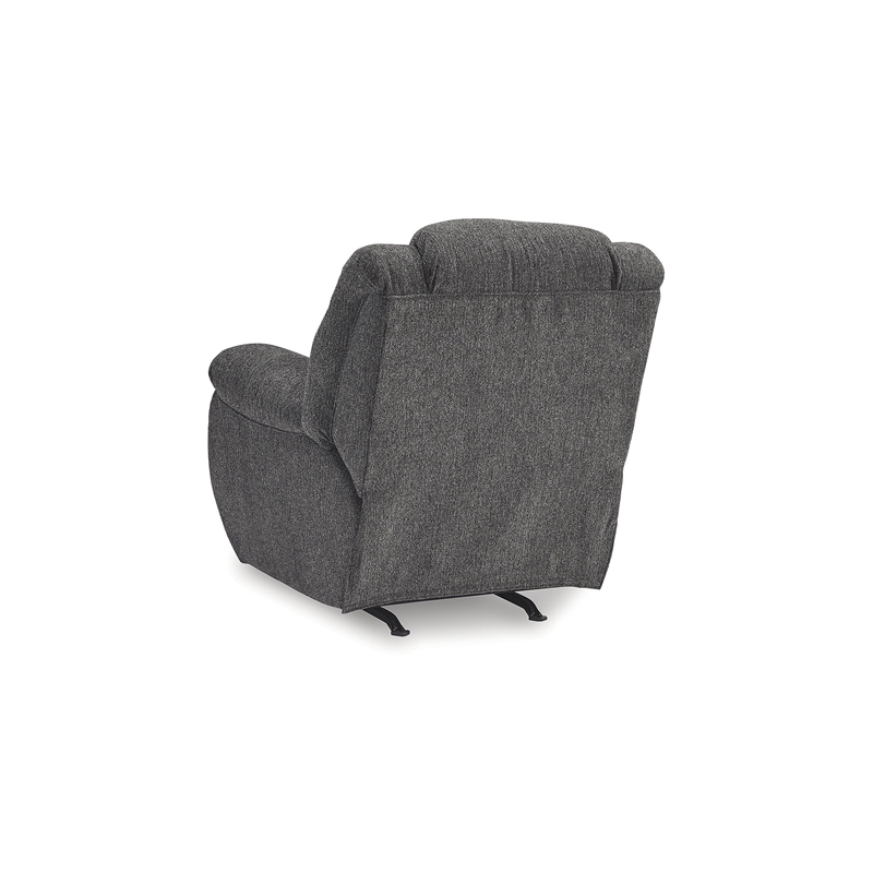 Bowery Hill Charcoal Gray Rocker Recliner with Nuvella Fabric